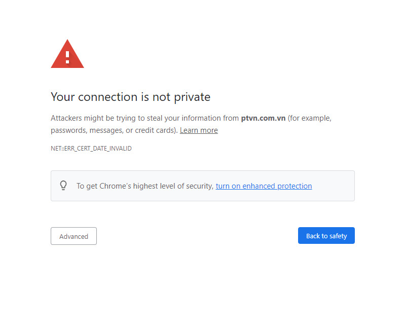 Your connection is not private